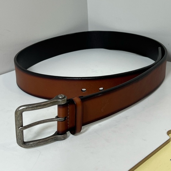 Johnston & Murphy 38W Genuine Leather Burnt Brown Genuine Leather Belt - Picture 2 of 11